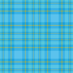 Seamless turquoise color check pattern. Repeating patern plaid. Checkered design for prints. Repeated tartan fabric. Vector scottish fabriс. Ekose texture. Madras flannel.Checker line. Stripe gingham
