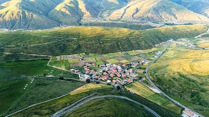 A village nestled in the valley