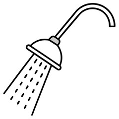 Minimalist Showerhead Icon Vector | AI Graphic Design File for Bathroom and Plumbing Projects 