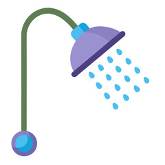 Minimalist Showerhead Icon Vector | AI Graphic Design File for Bathroom and Plumbing Projects 