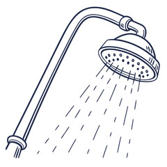 Minimalist Showerhead Icon Vector | AI Graphic Design File for Bathroom and Plumbing Projects 