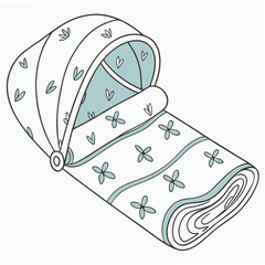 Minimalist Swaddle Blanket Icon Vector | AI Graphics Design File for Baby Care 