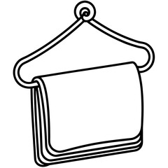 Towel Hanger Icon Vector | Minimalist Bathroom Accessory AI Graphics Design File