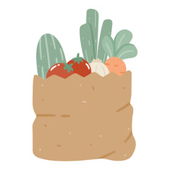 bag of groceries illustration