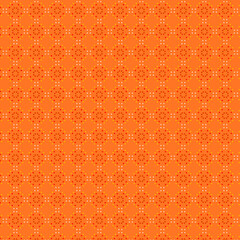 Simple geometric polka dot pattern Small white, red, yellow polka dots, flat silhouette circles isolated on a bright orange background Minimal fall colors