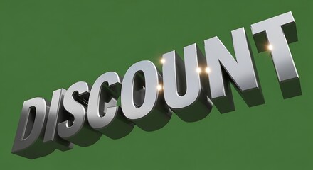 Discount Word on Green Background
