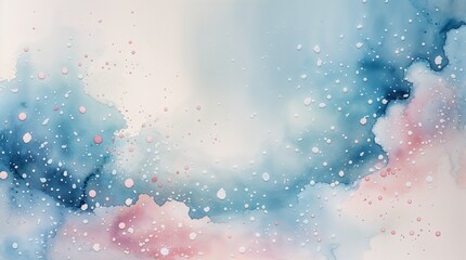Abstract watercolor background in soft blue and pink tones  