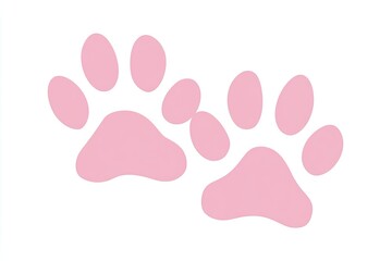 Obraz premium Two light pink animal paw prints on a white background