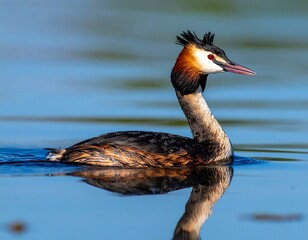 Bird on water, profile view