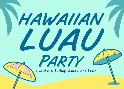 Hawaiian luau party with beach activities and music