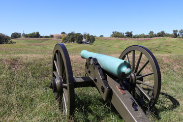 Civil War Cannon in Field at Vicksburg National Military Park