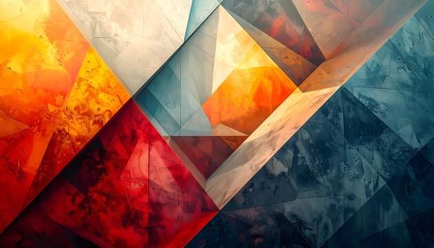 Abstract geometric shapes in vibrant colors (2)