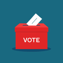 Vote box icon flat style. Voting concept. vector illustration

