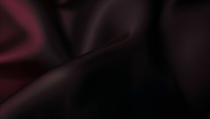 Burgundy fabric folds close up with soft light and dark shadows