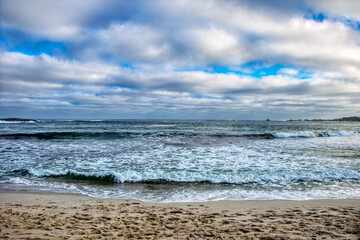 beach ocean waves and cloudy sky in Cape Town South , no people, African landscapes,