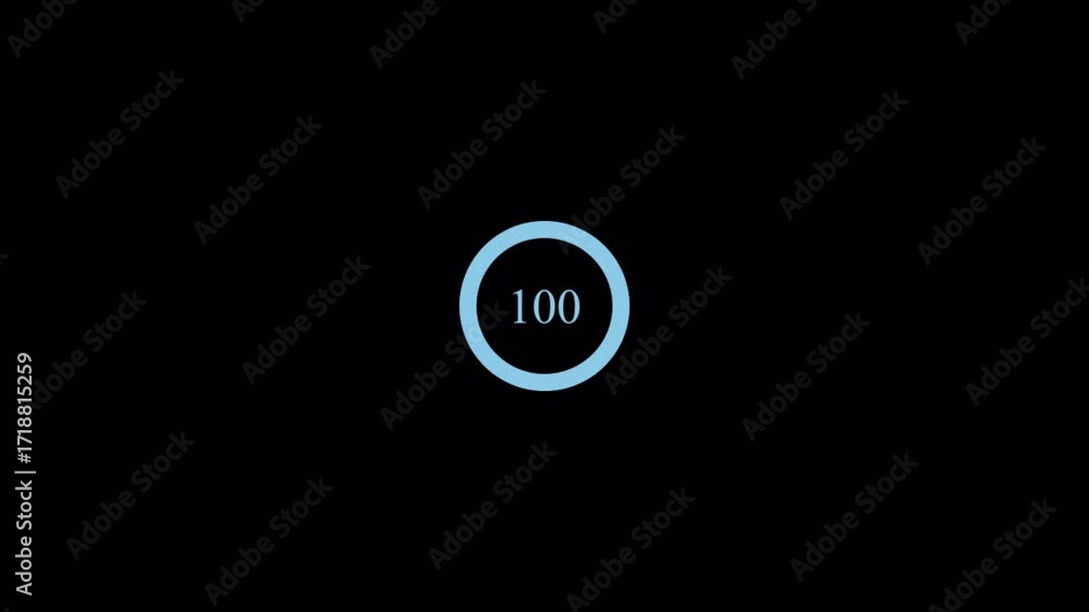 Poster futuristic circular progress bar loading to 100 percent.