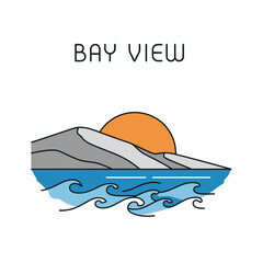 Fototapeta premium landscape bay view nature sky tourism sea water bay view