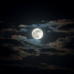 Fototapeta premium Soft Shadows Beneath the Full Moon