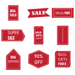  Discount price tags for retail marketing. Special and best offer vector graphic elements collection isolated. Eps10
