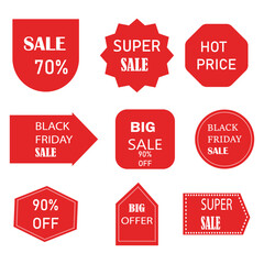  Discount price tags for retail marketing. Special and best offer vector graphic elements collection isolated. Eps10
