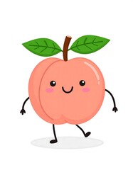 Cute peach cartoon character