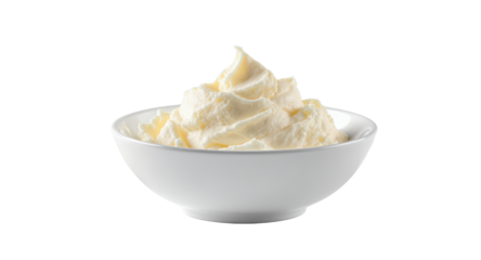 Whipped Cream in a White Bowl Creamy Dessert Texture for Food Photography and Culinary Backgrounds