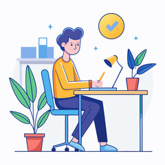 man working on laptop