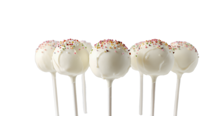 White Chocolate Cake Pops with Sprinkles, Sweet Treats, Party Food, Dessert, Confectionery