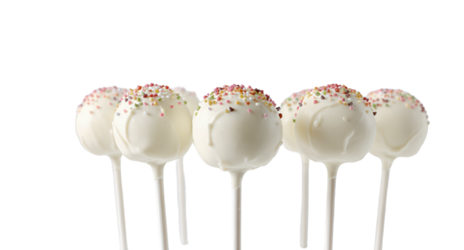 White Chocolate Cake Pops with Sprinkles, Sweet Treats, Party Food, Dessert, Confectionery