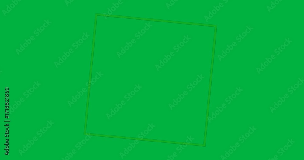 Poster designers creating tech mockup on transparent background, featuring rotating green square outlines