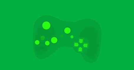 Neon green gaming controller floating in transparent background, glowing thumbsticks, D-pad - Powered by Adobe