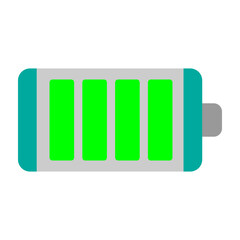 Battery Full Vector Flat Icon Design