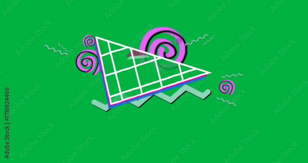 Poster graphic designer placing abstract black rectangle on transparent canvas, showing design concept