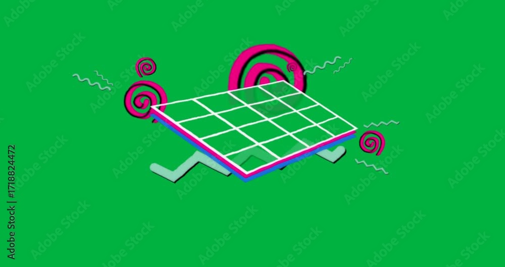 Aufkleber black rectangle floating on transparent background, illustrating design concept with animated graph