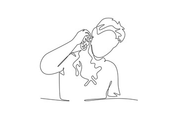 Skincare concept. Single line draw design. Vector graphic illustration