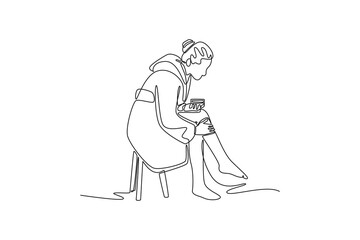 Skincare concept. Single line draw design. Vector graphic illustration