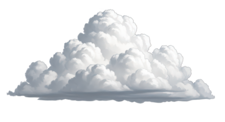 Fluffy cumulus cloud isolated on transparent background