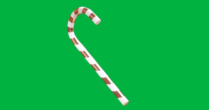 Candy cane showcasing rose-gold and white stripes over transparent backdrop, boosting holiday ads