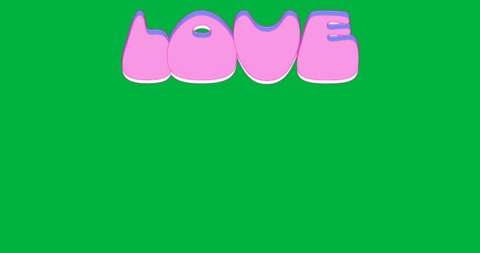 Bubble LOVE letters floating on transparent background, showing layered outlines for graphic design