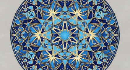 Intricate Blue Mandala Design Art.
