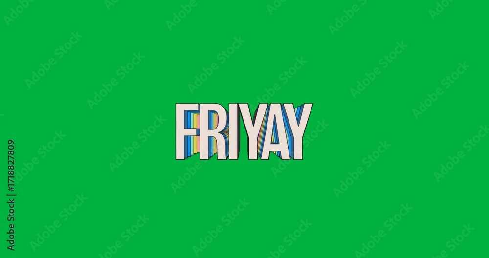 Poster social media marketer placing friyay text on transparent background adding chromatic glitch effect