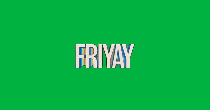 social media marketer placing FRIYAY text on transparent background adding chromatic glitch effect
