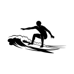The silhouette of a man surfing in the ocean