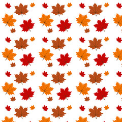 Autumn Leaves Seamless Pattern Vector Illustration