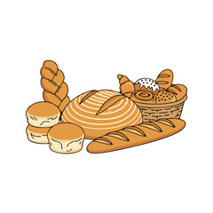 A collection of various types of bread