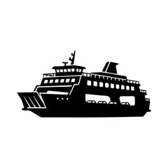 Obraz premium silhouette ship on a white background