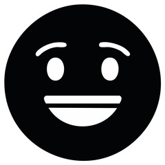 Fototapeta premium Cheerful Face Emoji Expressing Happiness Delight Icon in Dark Theme for Digital Communication and Social Media