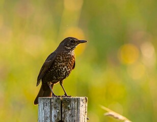 Bird perched on a post