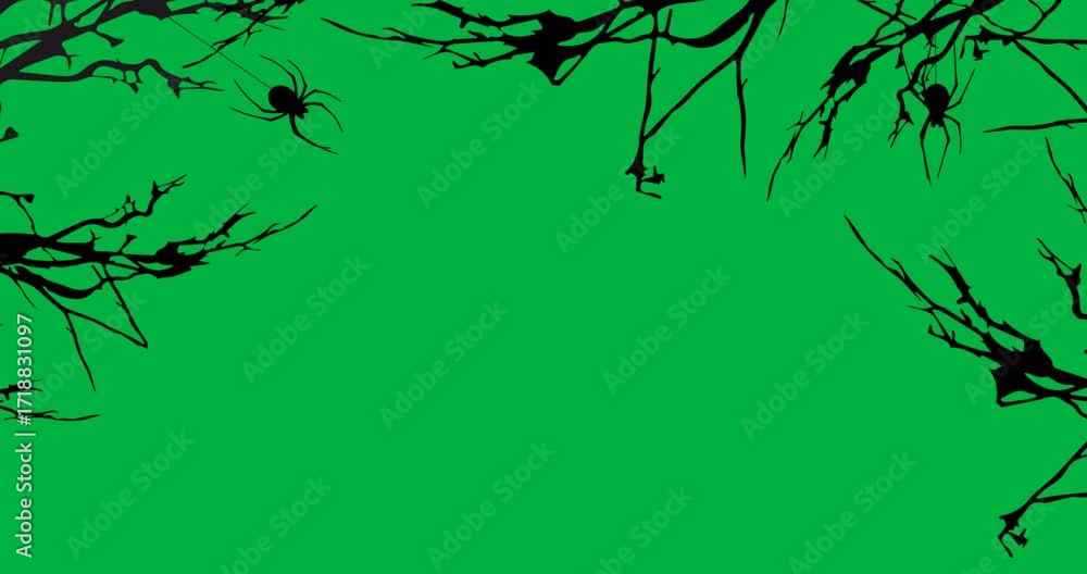 Poster jagged tree branch silhouette floating on transparent background showing star specks and bars in it
