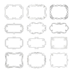 Obraz premium Vector illustration of illustration of collection of decorative vintage frames